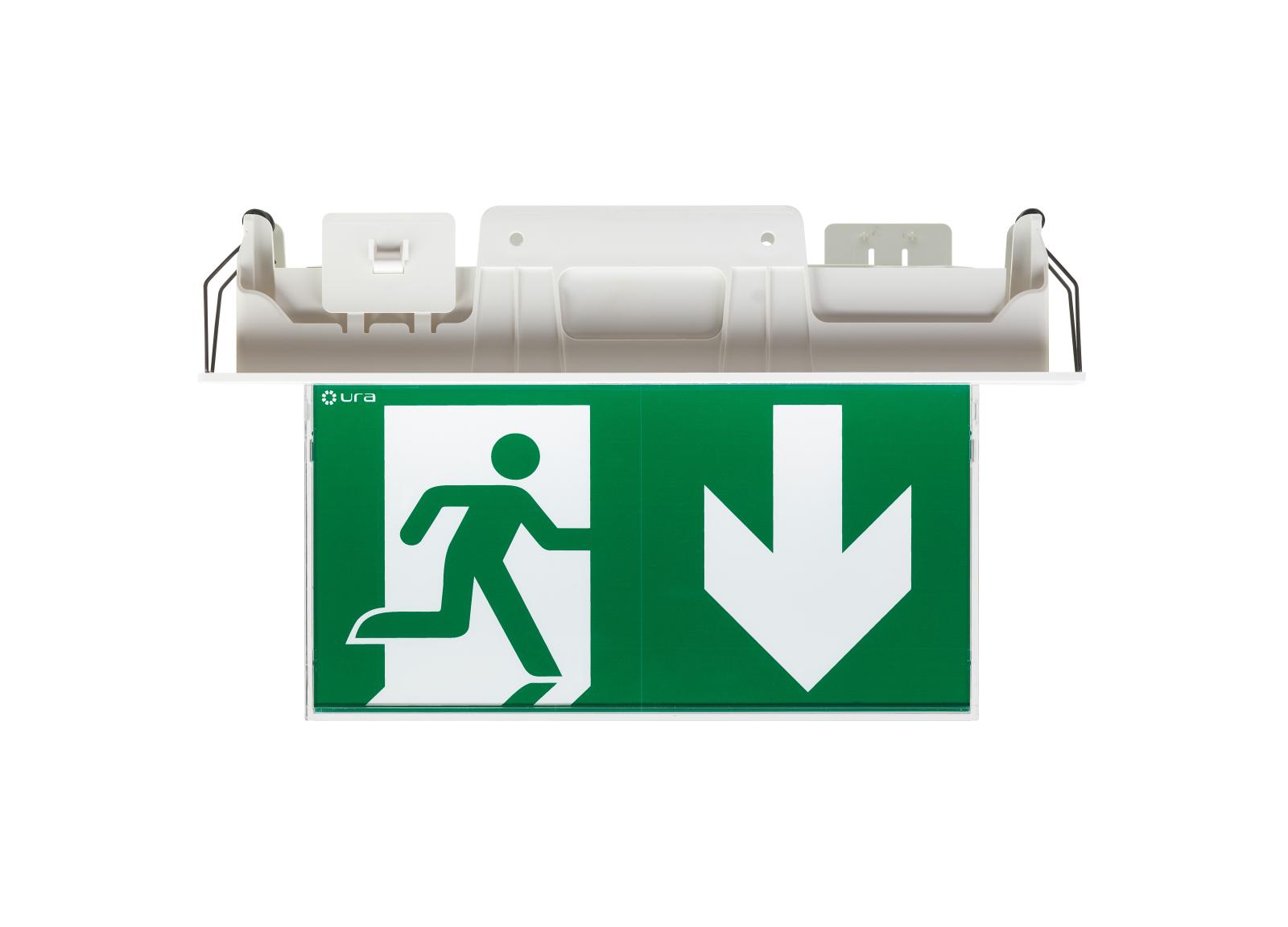 BAEH Uralife V SATI Connecté 8lm/5h - IP 43/IK 07 - pose plafond encastrée/saillie - éclairage uniforme du pictogramme