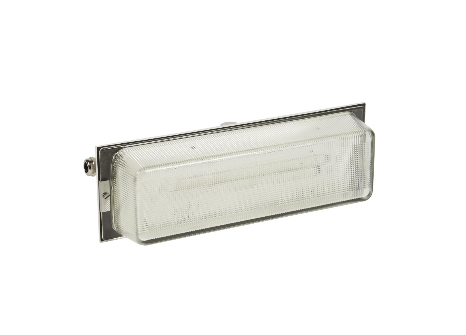 Luminaire pour Sources Centrales LSC d'ambiance 24V=/48V= type tôle et verre IP66 IK04 flux 400lm