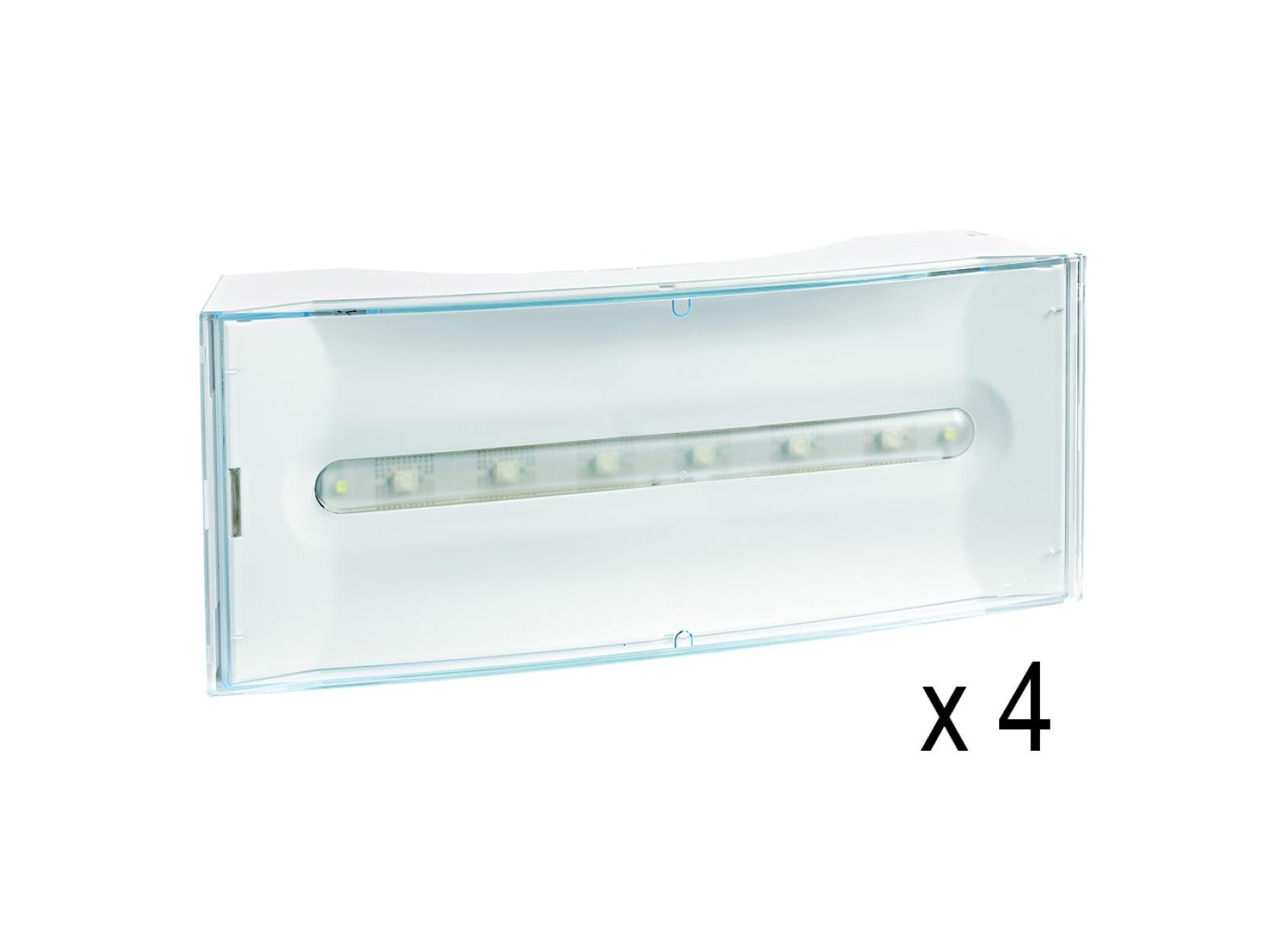 Lot de 4 BAES d'ambiance Super SATI Autodiag réf. 118228 (avant avril 2022) reconditionnés fabricant, livrés avec patères débrochables