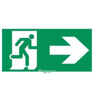 Pictogramme autocollant pour signalisation Évacuation avec symbole flèche vers la droite
