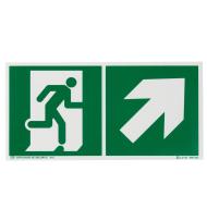 Pictogramme autocollant pour signalisation Évacuation avec symbole flèche vers le haut à droite