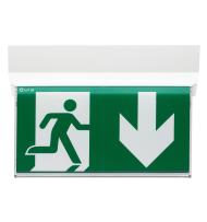 LSC Uralife V Évacuation 24VDC - 45lm - pose plafond encastrée/saillie - IP43/IK07 - éclairage uniforme du pictogramme