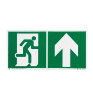 Pictogramme autocollant pour signalisation Évacuation avec symbole flèche vers le haut