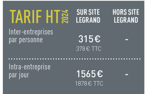 tarif formation