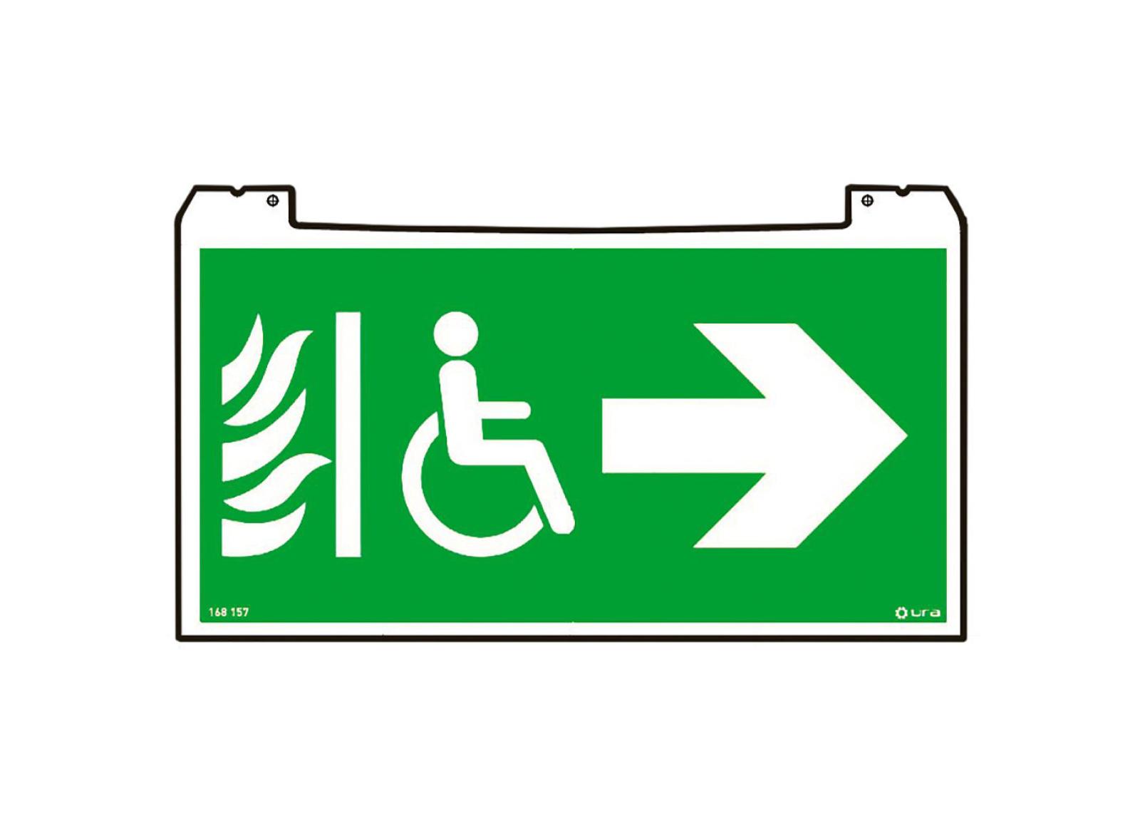 Porte-pictogramme réversible signalisation Évacuation Practice Evolution pour Espace Attente Sécurisé et flèche droite Porte-pictogramme réversible signalisation Évacuation Practice Evolution pour Espace Attente Sécurisé et flèche droite