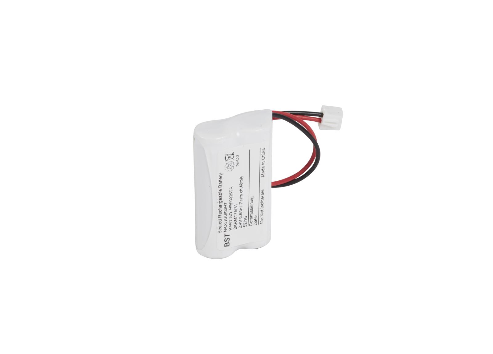 Batterie Nickel Cadmium Ni-Cd 2,4V 0,8Ah pour blocs d'éclairage de sécurité Batterie Nickel Cadmium Ni-Cd 2,4V 0,8Ah pour blocs d'éclairage de sécurité