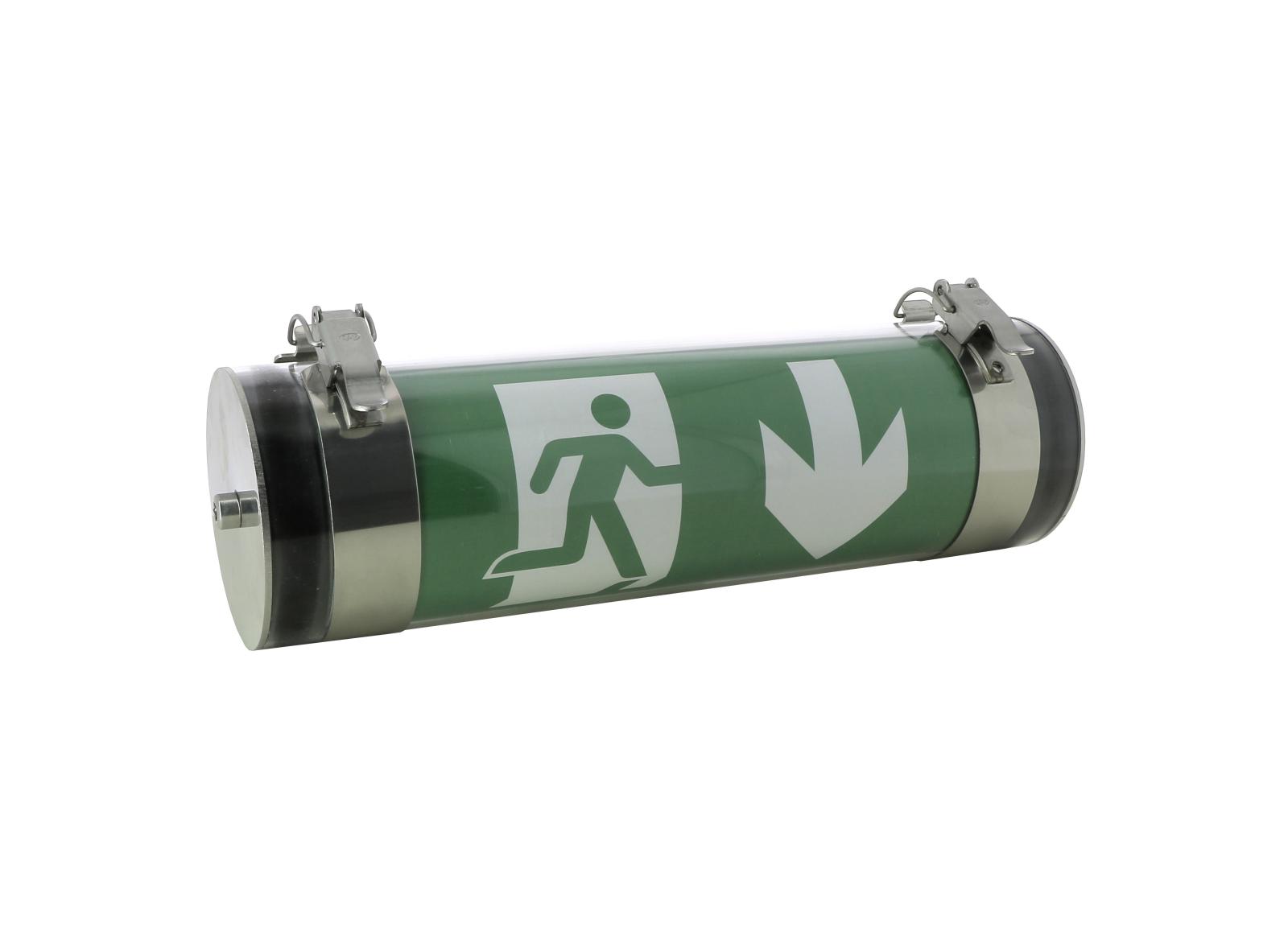 Luminaire pour Sources Centrales LSC d'évacuation Plastinox 100lm 48VDC-220VDC-230VAC IP68-69-IK10