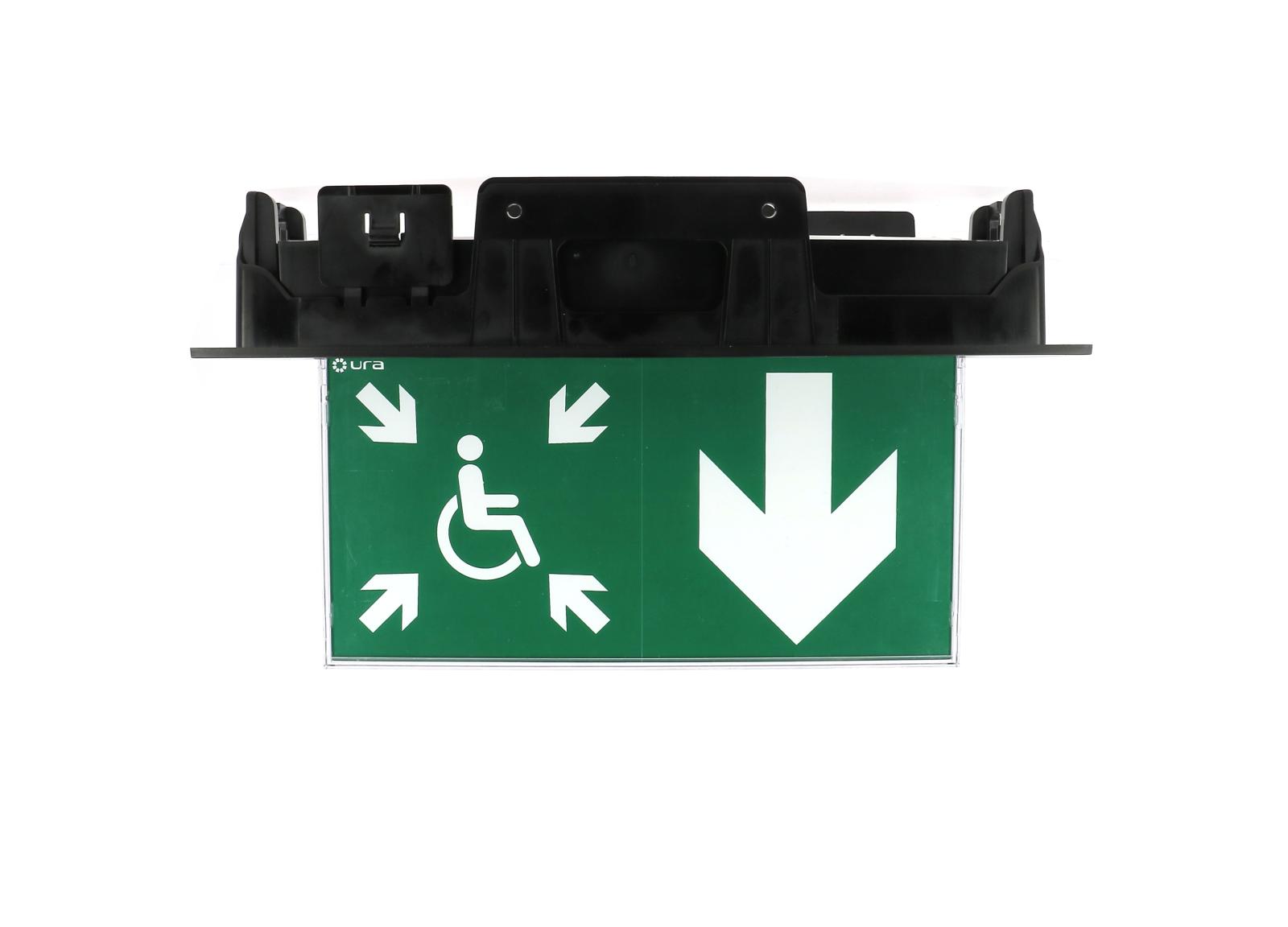 BAES Évacuation URALIFE V 45-120lm -1h Adressable Plafond - Noir