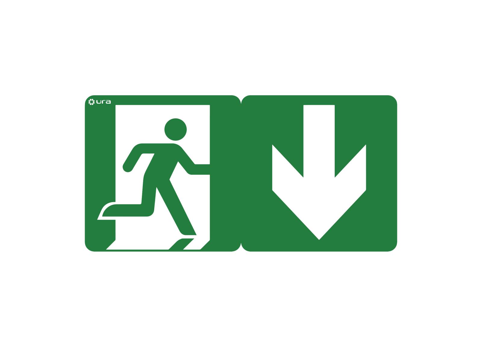 Pictogramme autocollant signalisation d' Évacuation pour BAES et LSC Uraproof V Pictogramme autocollant signalisation d' Évacuation pour BAES et LSC Uraproof V