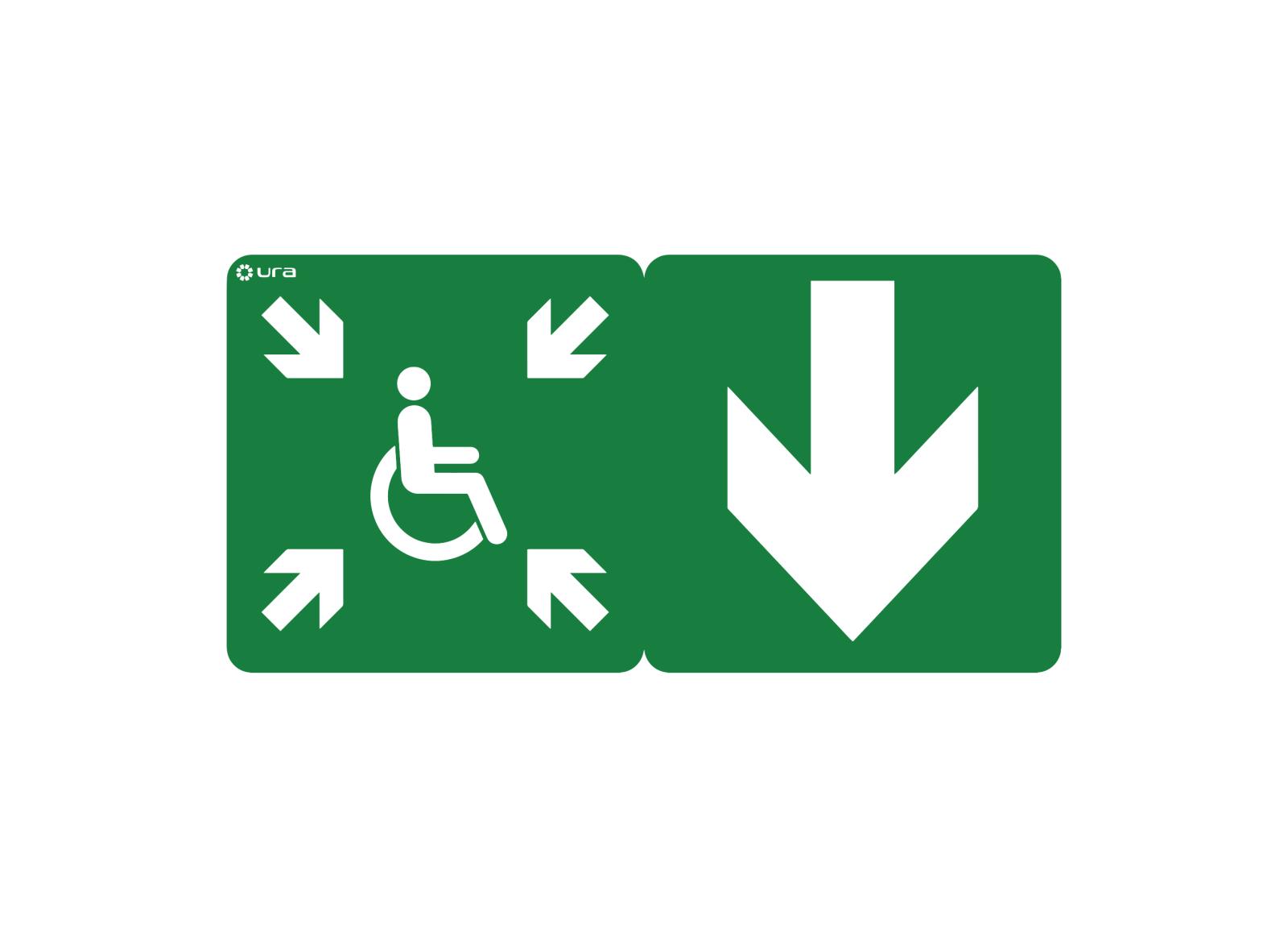 Pictogramme autocollant signalisation d' Évacuation pour BAES et DBR Uraproof V Pictogramme autocollant signalisation d' Évacuation pour BAES et DBR Uraproof V