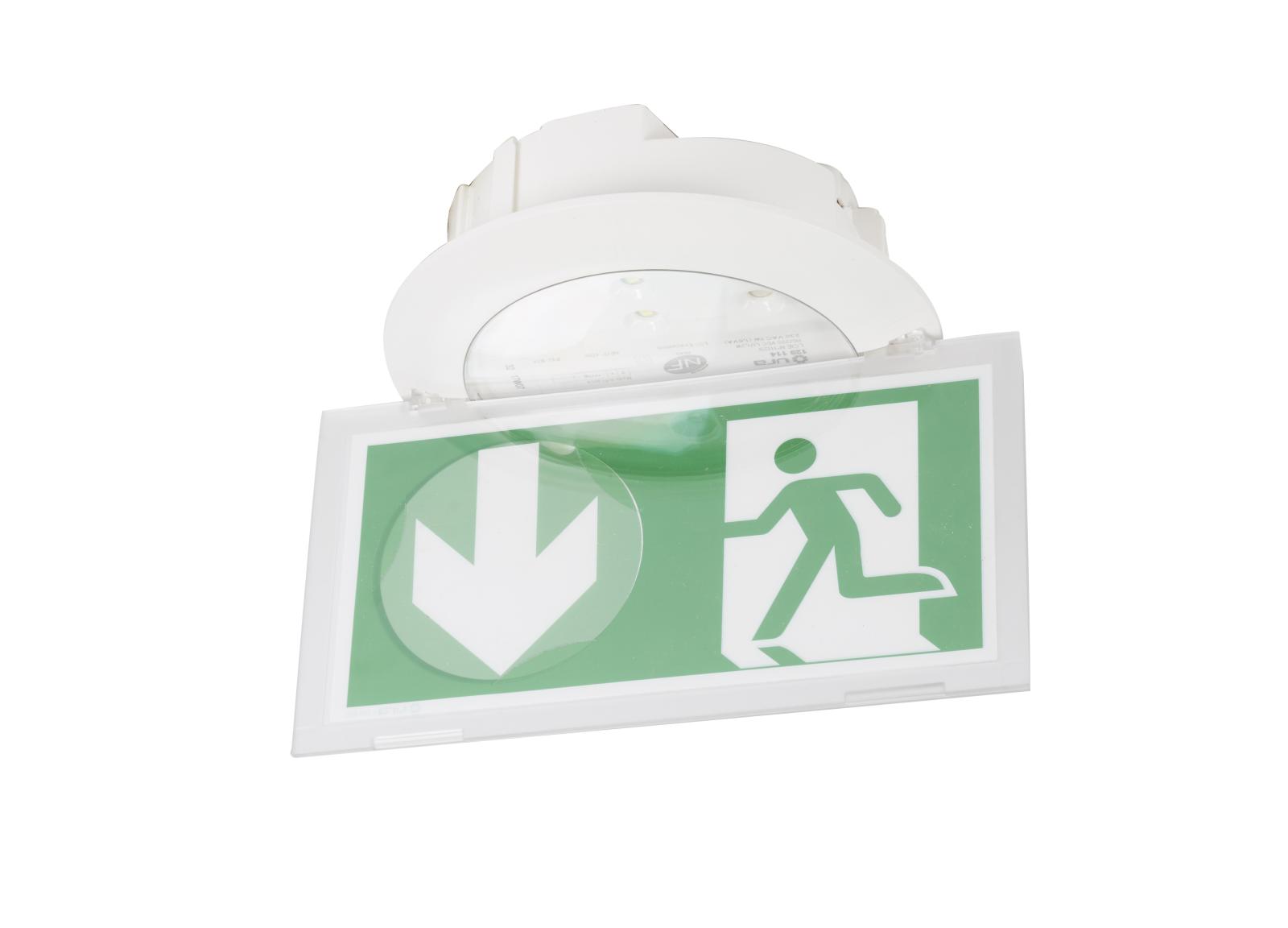 Luminaire pour Sources Centrales LSC d'évacuation 24V=/48V= Practice IP40 IK07 flux 45lm Luminaire pour Sources Centrales LSC d'évacuation 24V=/48V= Practice IP40 IK07 flux 45lm