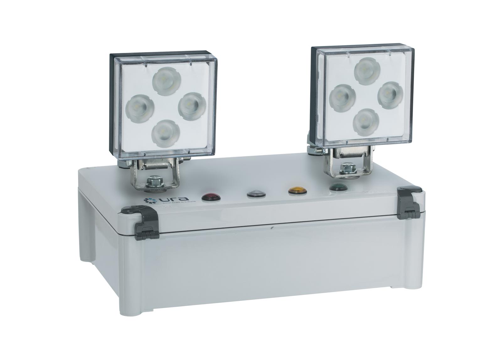 Bloc à phares tout LEDs IP65 IK07 Super SATI Connecté 2 phares 2500lm 1h consommation 8,2W Bloc à phares tout LEDs IP65 IK07 Super SATI Connecté 2 phares 2500lm 1h consommation 8,2W
