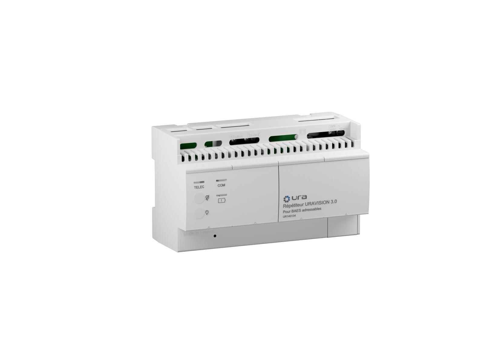 Boîtier répétiteur URAVISION 3.0 avec commandes intégrées pour BAES Adressables Boîtier répétiteur URAVISION 3.0 avec commandes intégrées pour BAES Adressables