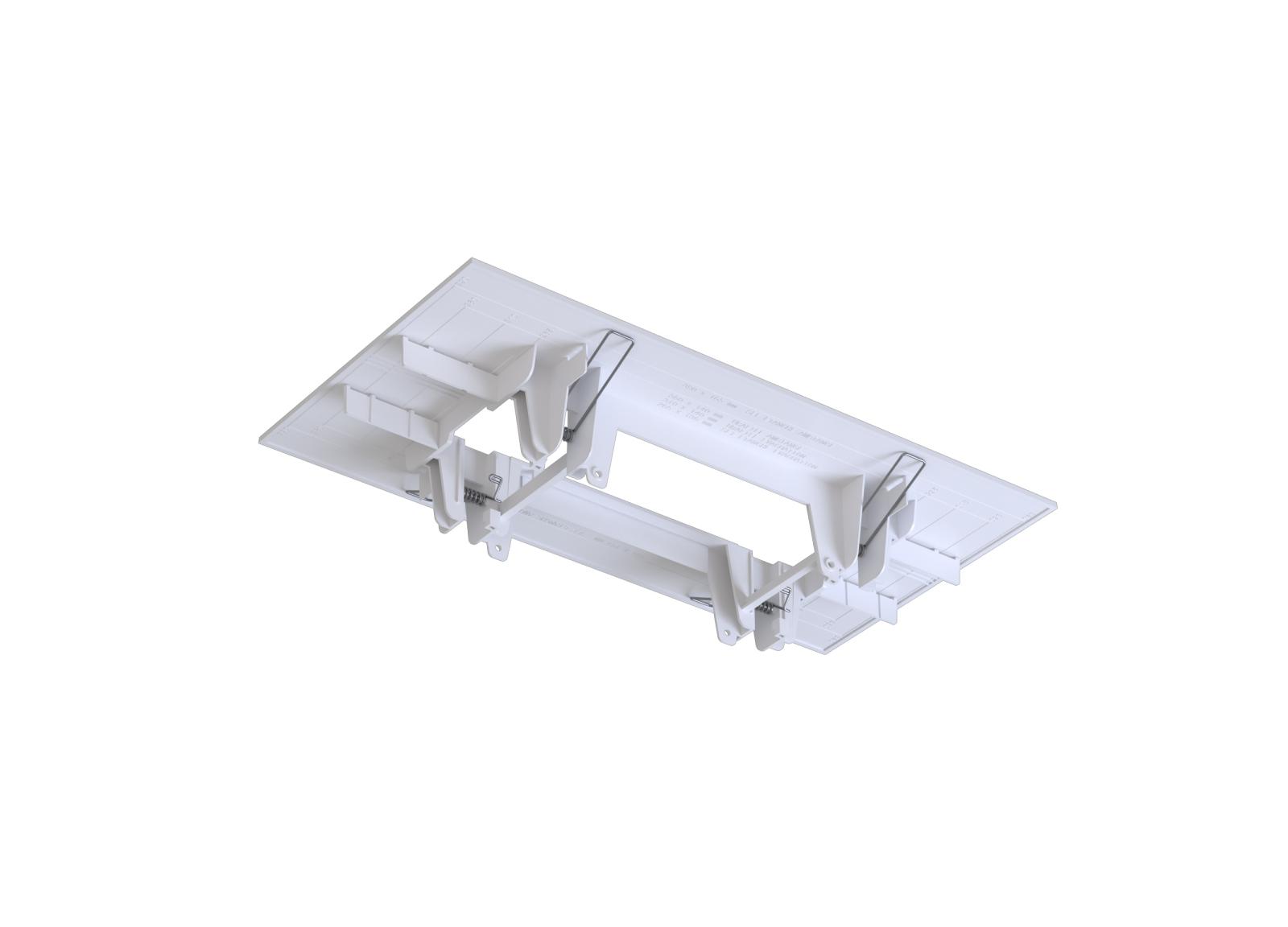 Adaptateur pour encastrement BAES et LSC URALIFE V sur découpe faux plafond existante - cadre blanc Adaptateur pour encastrement BAES et LSC URALIFE V sur découpe faux plafond existante - cadre blanc