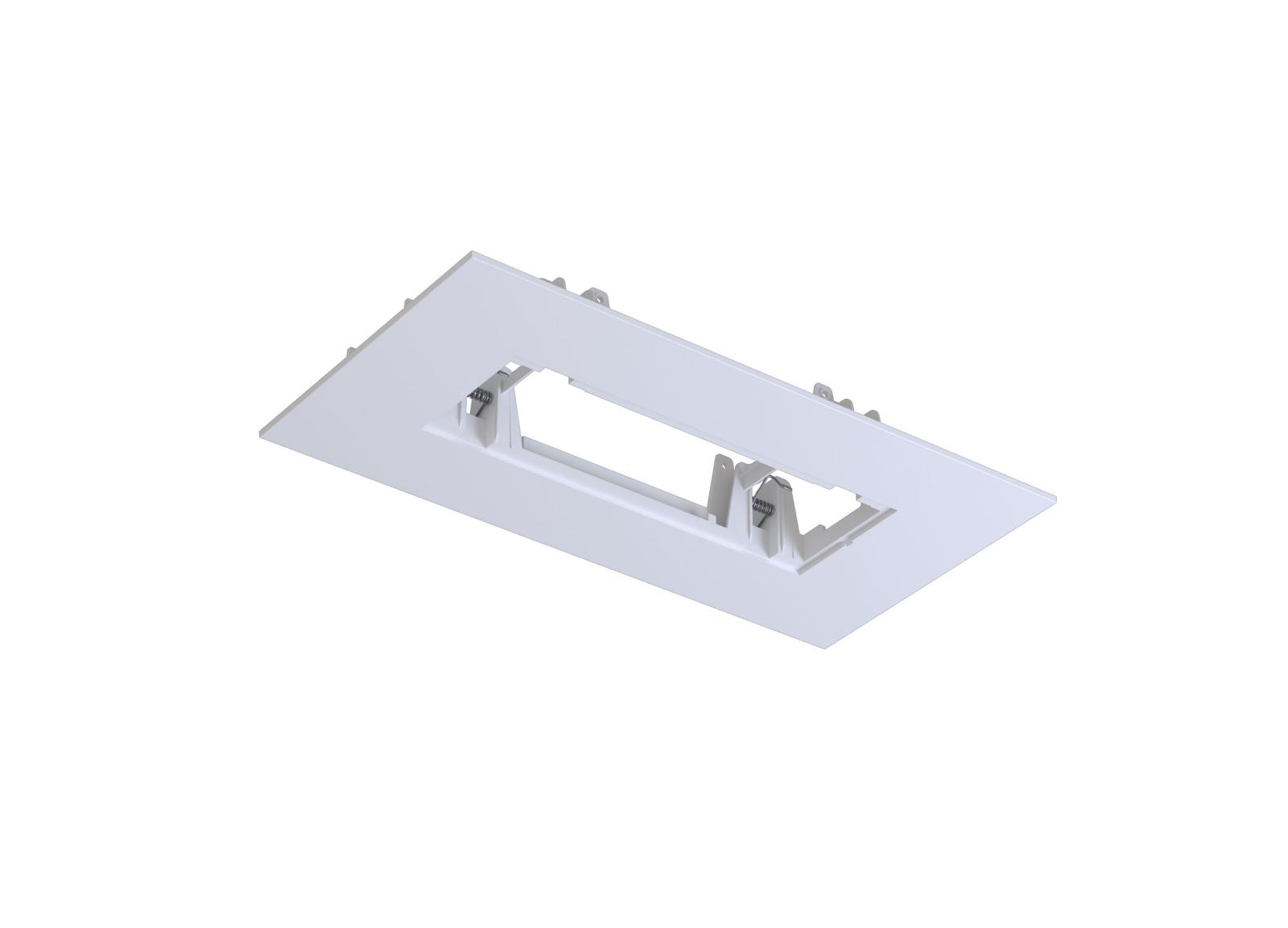 Adaptateur pour encastrement BAES et LSC URALIFE V sur découpe faux plafond existante - cadre blanc