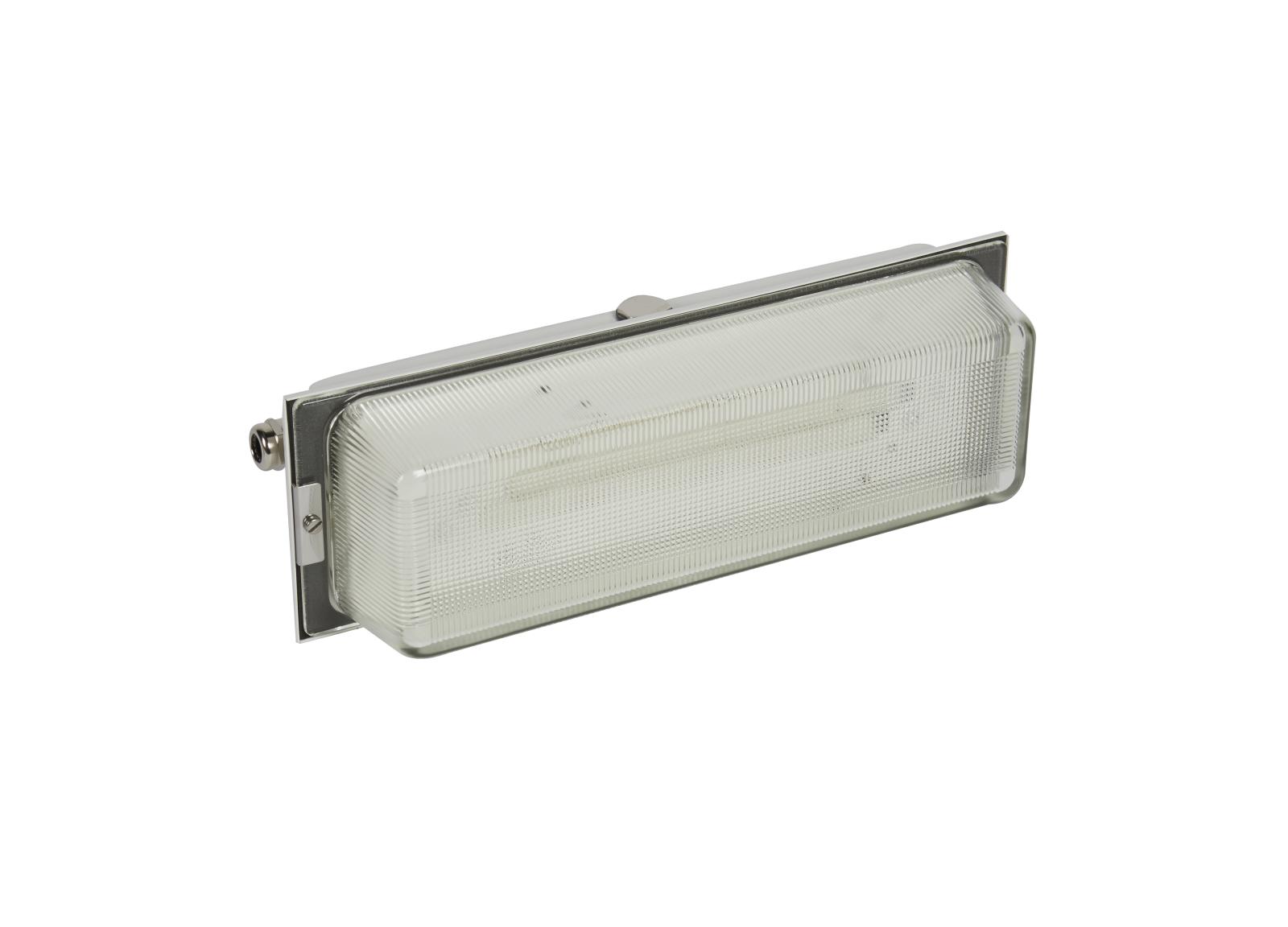 Luminaire pour Sources Centrales LSC d'ambiance 110V=/220V=/230V~ type tôle et verre IP66 IK04 flux 400lm
