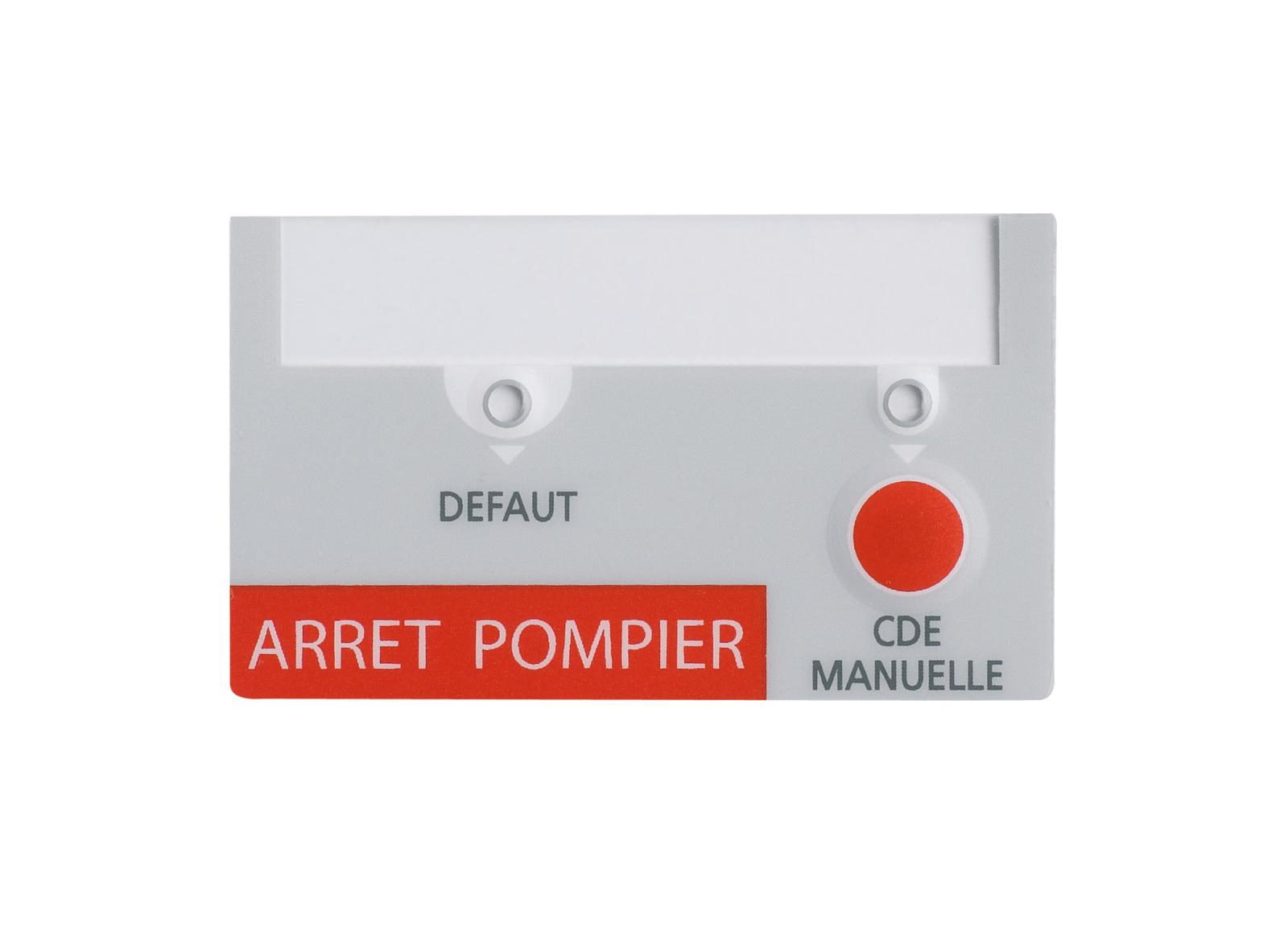 Facette arrêt pompier par poussoir pour bloc 8 fonctions référence 329020 Facette arrêt pompier par poussoir pour bloc 8 fonctions référence 329020