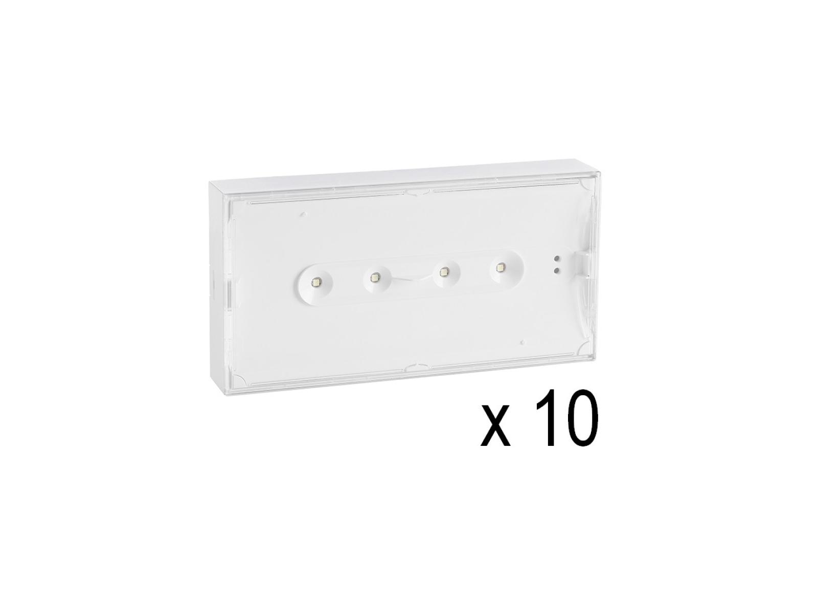 Lot de 10 BAES d'évacuation SATI Uraone référence 111013 (avant 03-2020) reconditionnés avec embases